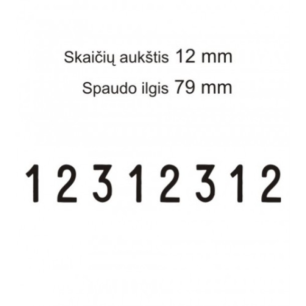 Numeratorius 15128, 12 mm, 8 skaičių
