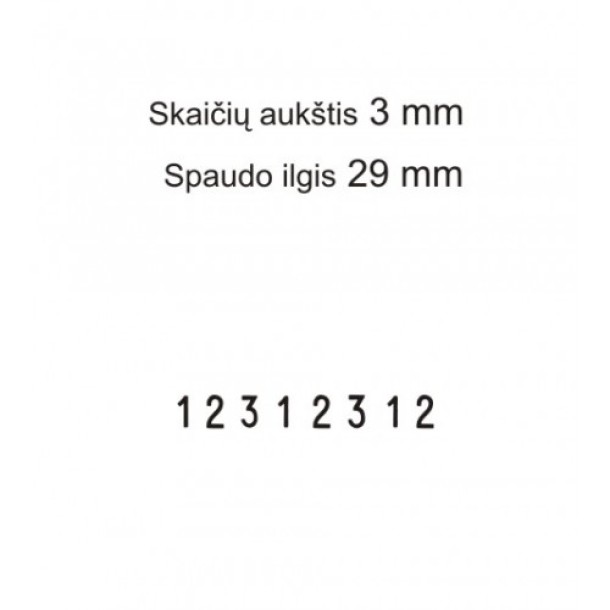 Numeratorius 1538, 3 mm, 8 skaičių