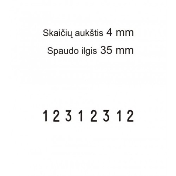 Numeratorius 1548, 4 mm, 8 skaičių