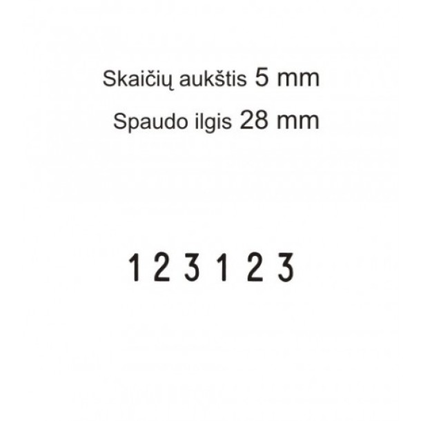 Numeratorius 1556, 5 mm, 6 skaičių