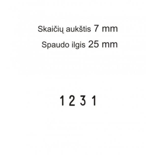 Numeratorius 1574, 7 mm, 4 skaičių