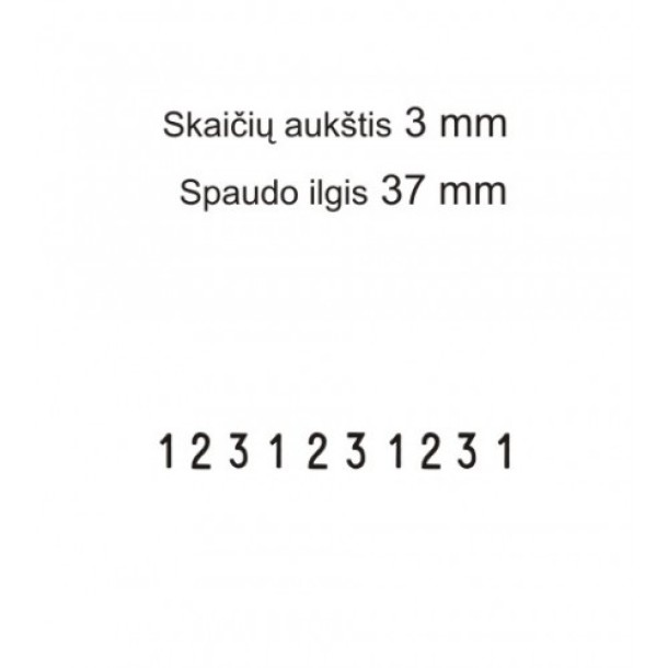 Numeratorius 15310, 3 mm, 10 skaičių