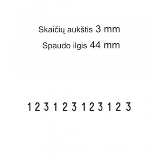 Numeratorius 15312, 3 mm, 12 skaičių