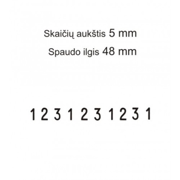 Numeratorius 15510, 5 mm, 10 skaičių