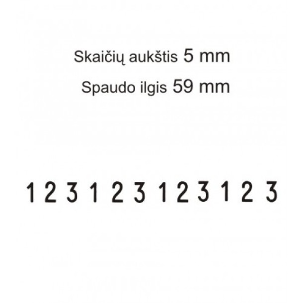Numeratorius 15512, 5 mm, 12 skaičių
