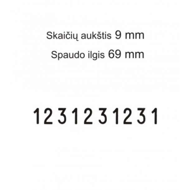 Numeratorius 15910, 9 mm, 10 skaičių