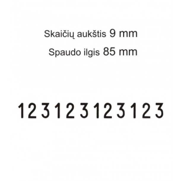 Numeratorius 15912, 9 mm, 12 skaičių